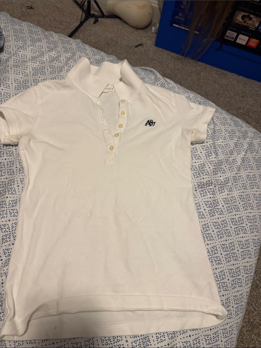 Aeropostale White Girls Polo with Embroidered Logo